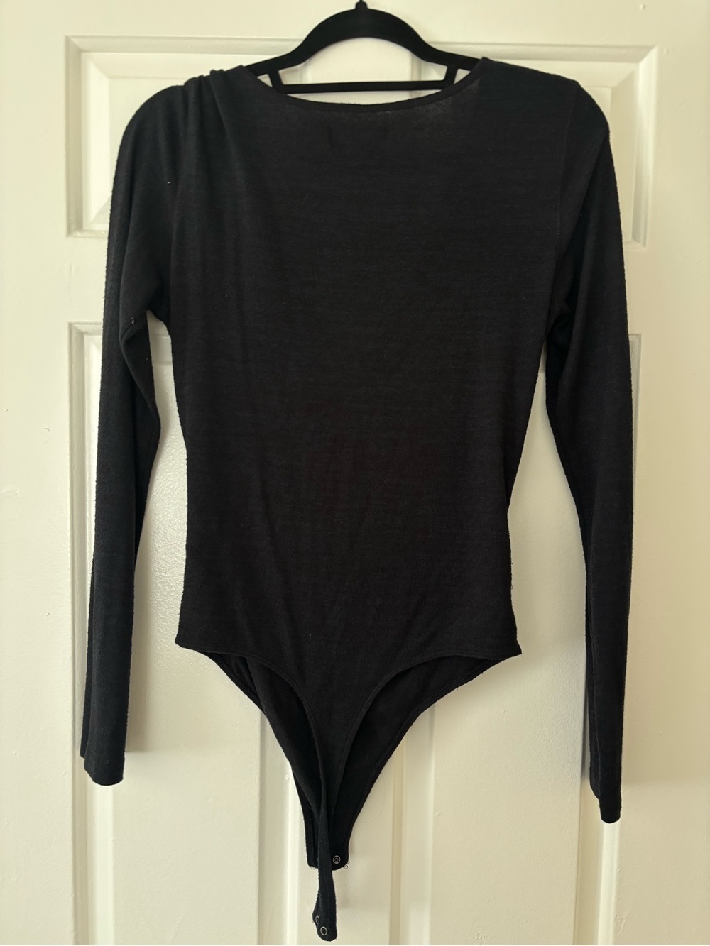 Abercrombie & Fitch Black Long-Sleeve Wrap Bodysuit - Size L - Picture 6 of 6